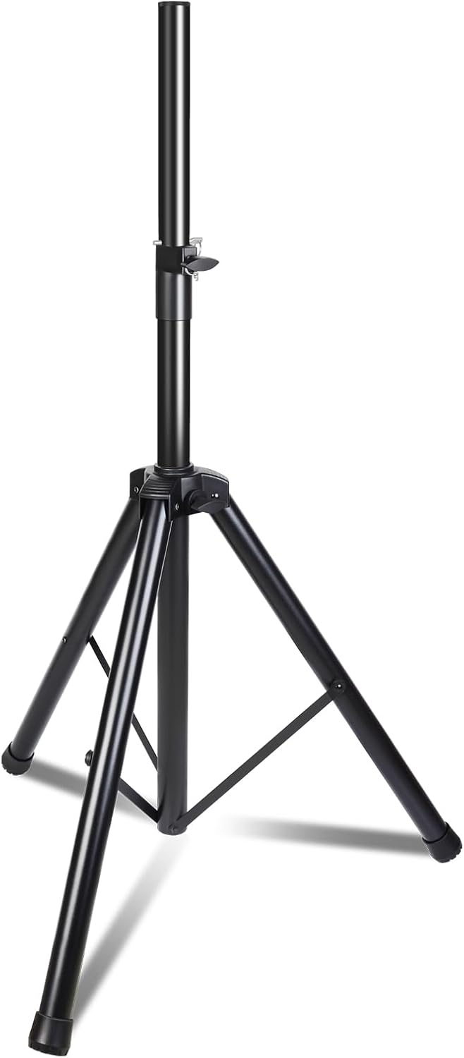Speaker Stands Pair, Universal Speaker Tripod Stand Adjustable Height from 35 to 63 Inch Heavy Duty with 35 MM Compatible Insert for Stage