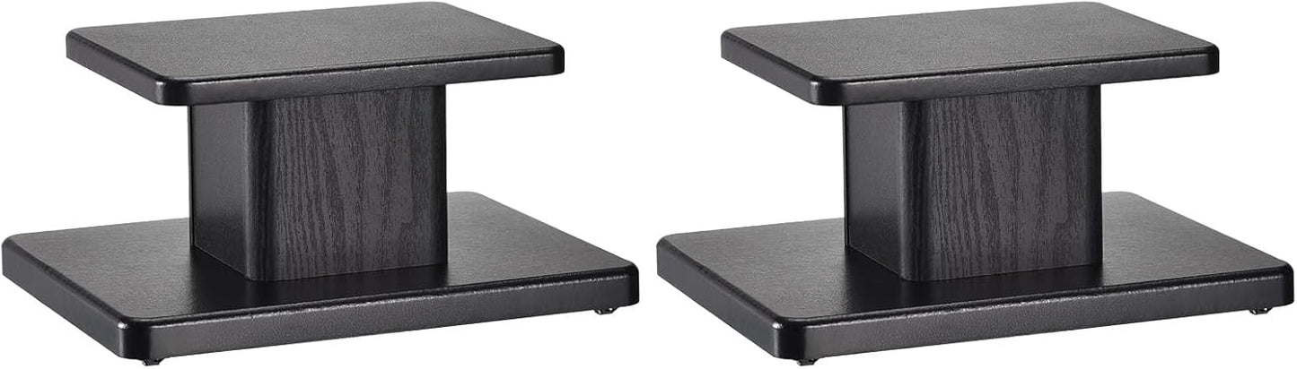 MECCANIXITY Wood Speaker Stands, 2 Pack 11.8 Inch (30cm) Universal Speaker Stand Hollowed Bases Enhanced Audio Listening for Home Theaters Cinema