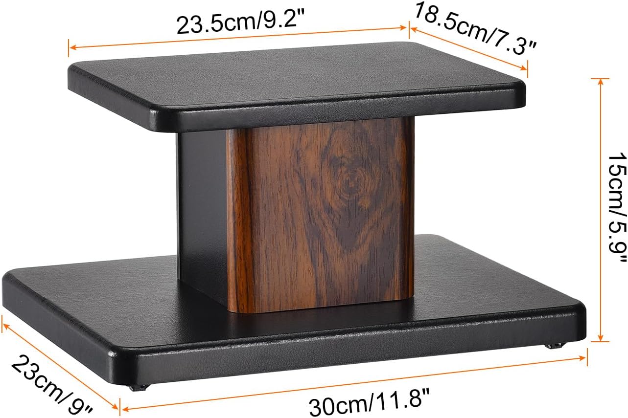 MECCANIXITY Wood Speaker Stands, 2 Pack 5.9 Inch (15cm) Universal Speaker Stand Hollowed Stands Enhanced Audio Listening for Home Theaters Cinema