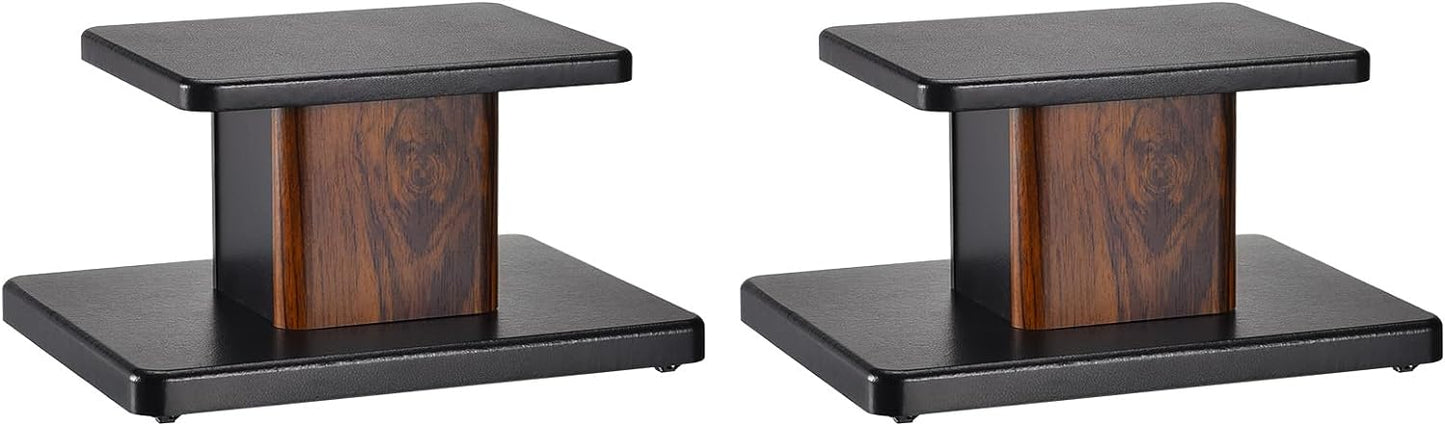 MECCANIXITY Wood Speaker Stands, 2 Pack 5.9 Inch (15cm) Universal Speaker Stand Hollowed Stands Enhanced Audio Listening for Home Theaters Cinema