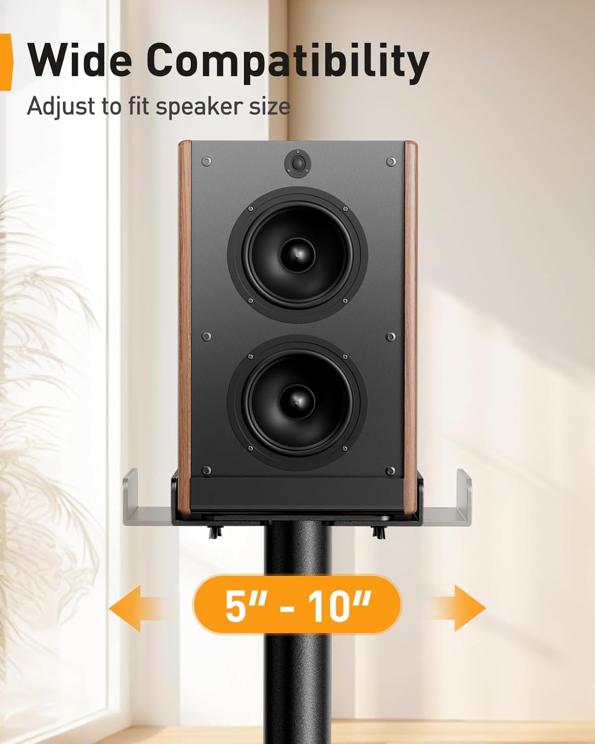 Perlegear Universal Speaker Stands Pair with Cable Management, 33.6 inch Speakers Stands for Bookshelf Speakers, Satellite Speakers & Surround Sound Speaker Holds to 22lbs (PGSS2)