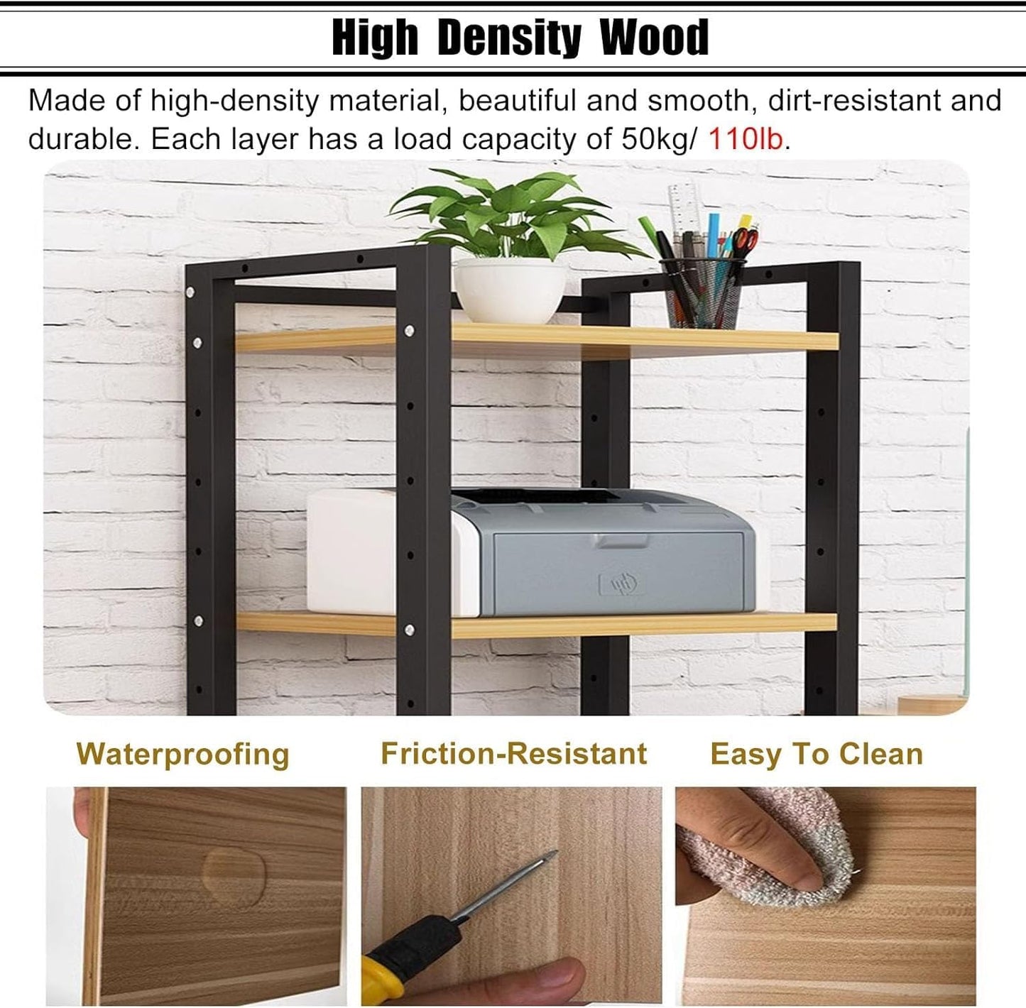 AV Media Stand, Audio Rack Stereo Cabinet, Adjustable Media Storage Shelves with Wheels, CD Player Video Audio Video Corner Shelf,for Home, Office and Theater,Brown