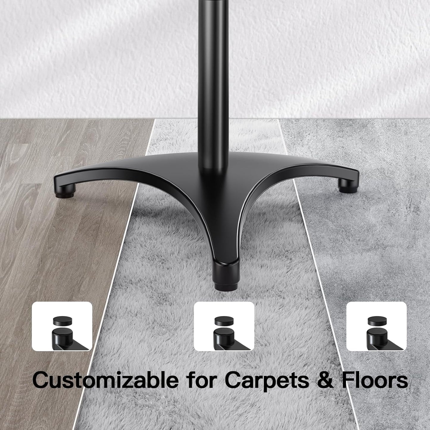 PERLESMITH Speaker Stand Adjustable - Extend 20" to 44" - Holds Satellite Speakers & Small Bookshelf Speakers up to 9 lbs, Floor Stands Compatible with Sony Bose Polk JBL Yamaha and Others - 1 Pair