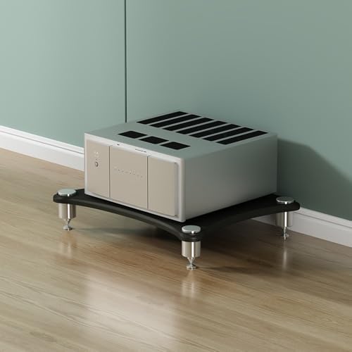 AV Media Stand Component Cabinet Corner Shelf Wooden Stereo Cabinet Audio Rack Tower CD Player Stand for Home/Office/Audio Video/DJ/Theater