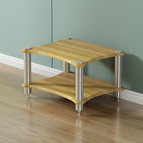 AV Media Stand Component Cabinet Corner Shelf Wooden Stereo Cabinet Audio Rack Tower CD Player Stand for Home/Office/Audio Video/DJ/Theater
