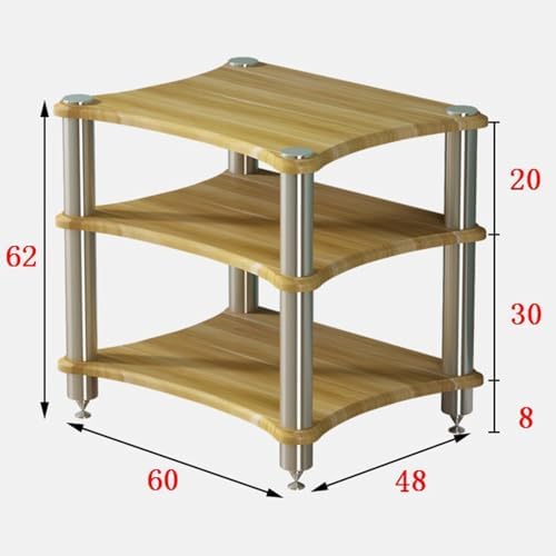 AV Media Stand Component Cabinet Corner Shelf Wooden Stereo Cabinet Audio Rack Tower CD Player Stand for Home/Office/Audio Video/DJ/Theater