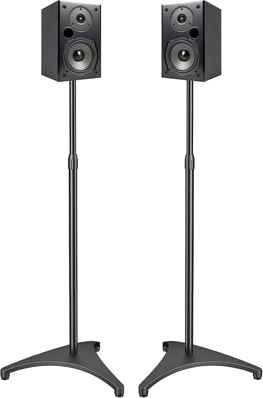 PERLESMITH Speaker Stand Adjustable - Extend 20" to 44" - Holds Satellite Speakers & Small Bookshelf Speakers up to 9 lbs, Floor Stands Compatible with Sony Bose Polk JBL Yamaha and Others - 1 Pair