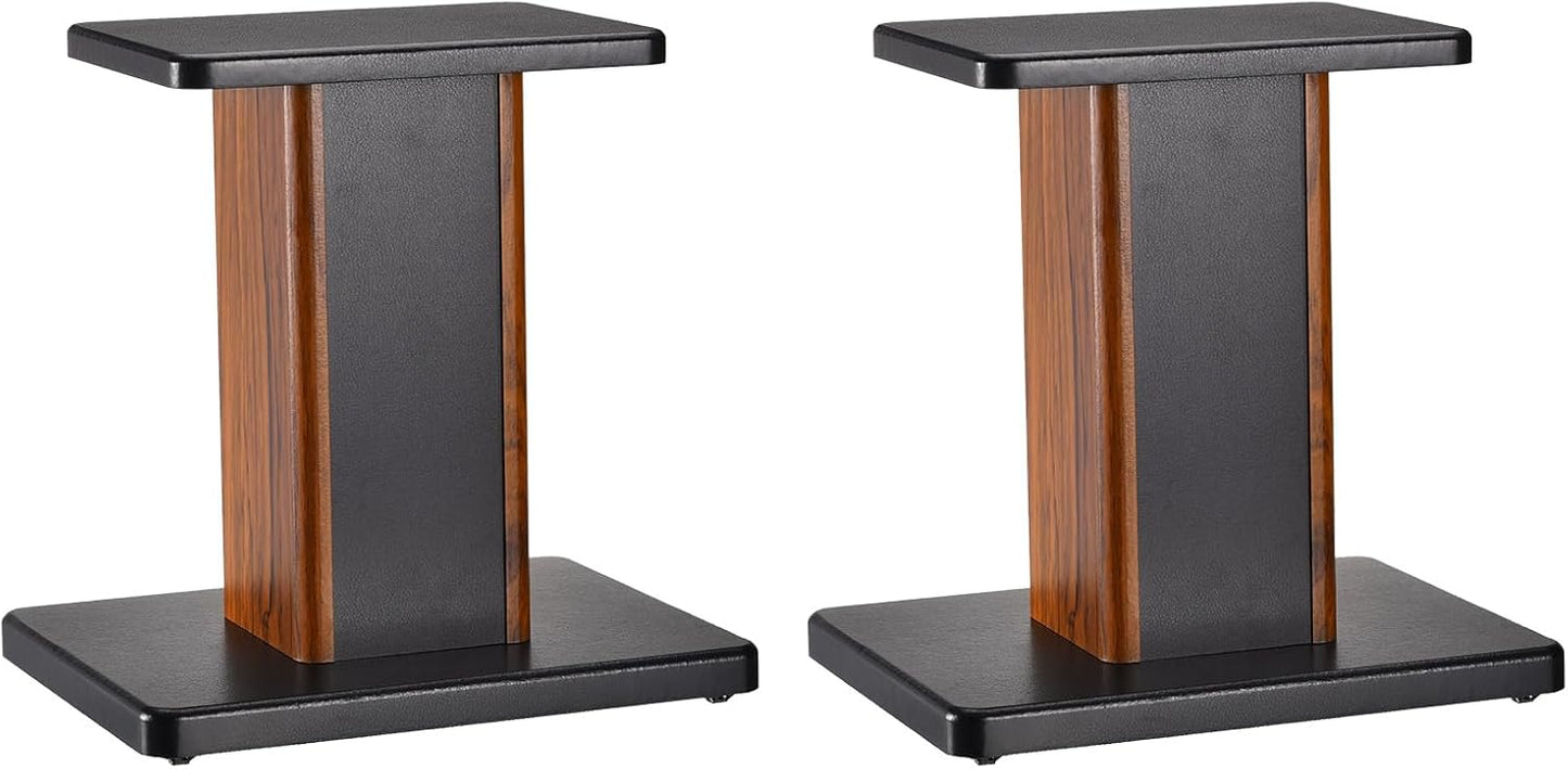 MECCANIXITY Wood Speaker Stands, 2 Pack 5.9 Inch (15cm) Universal Speaker Stand Hollowed Stands Enhanced Audio Listening for Home Theaters Cinema