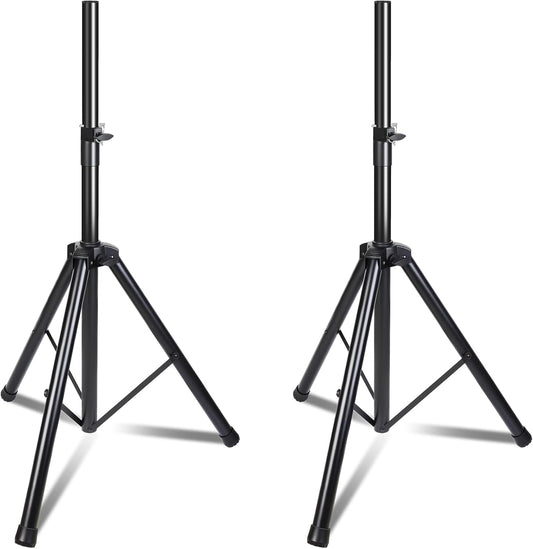 Speaker Stands Pair, Universal Speaker Tripod Stand Adjustable Height from 35 to 63 Inch Heavy Duty with 35 MM Compatible Insert for Stage