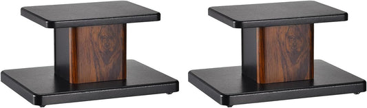 MECCANIXITY Wood Speaker Stands, 2 Pack 5.9 Inch (15cm) Universal Speaker Stand Hollowed Stands Enhanced Audio Listening for Home Theaters Cinema