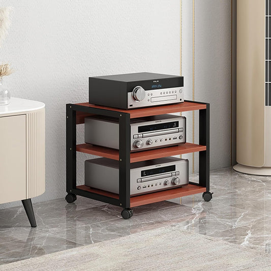 Media Stand 2/3-Tier Media Stand TV Cabinet Wooden Corner Shelf Audio/Video Rack CD Player Stand Stereo Component Storage Cabinet and Media Center for Home/Office/Theater(Color:B,Size:3 Tier-55x40x48.